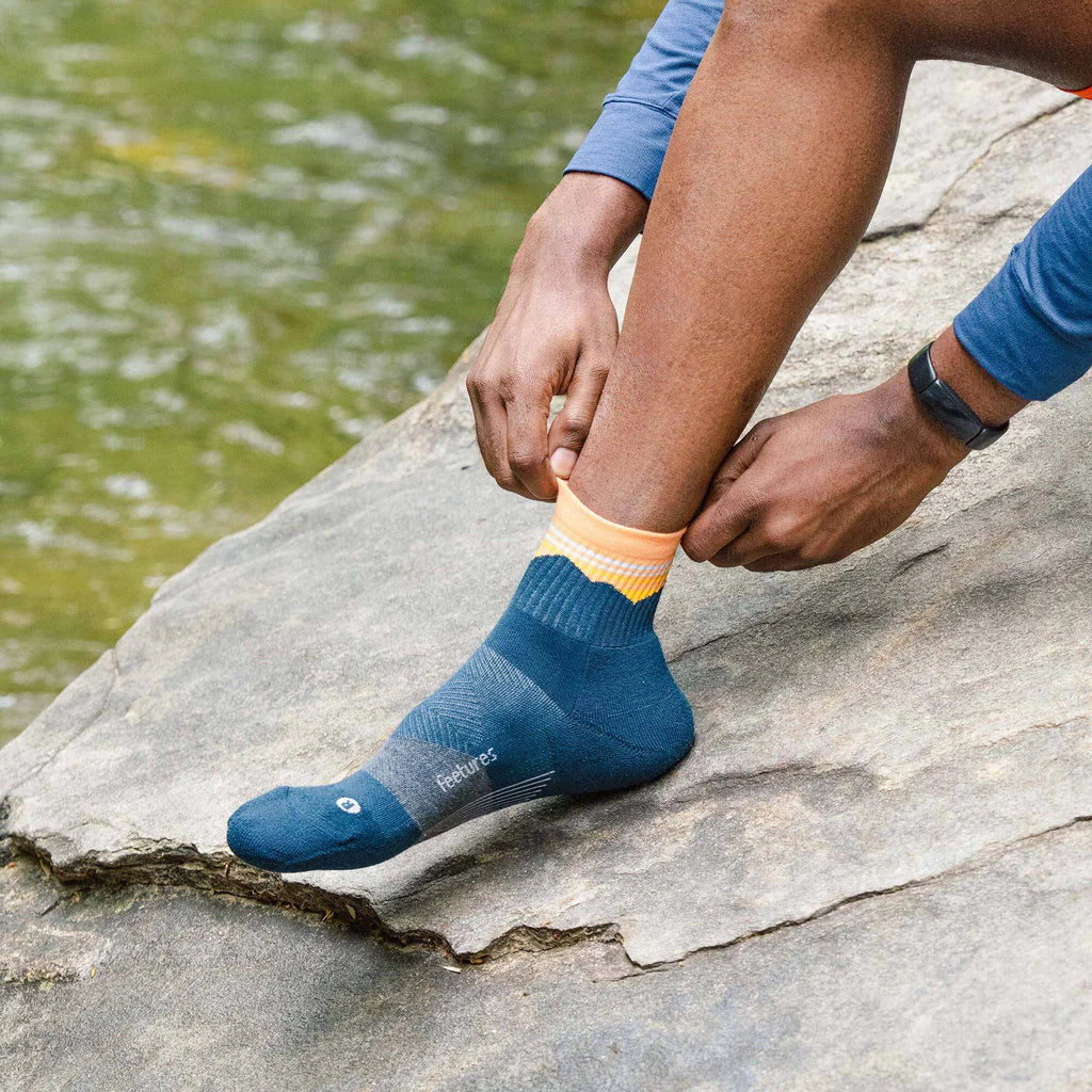 Feetures Elite Trail Max Cushion Quarter Blue Ridge Navy