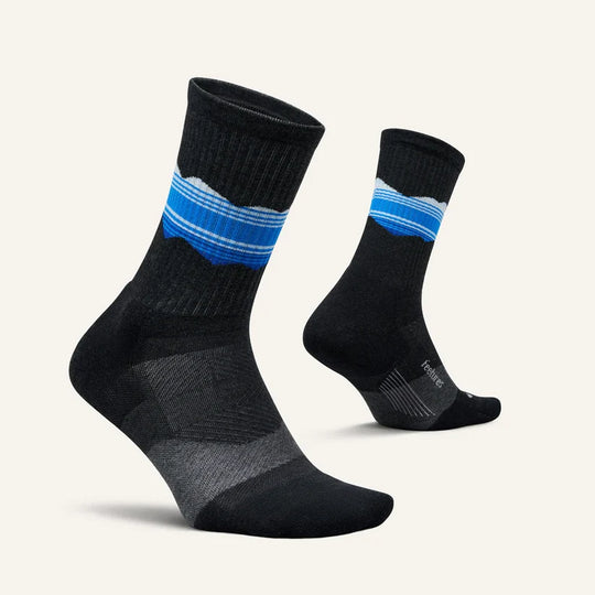 Feetures Trail Max Cushion Mini Crew Blue Ridge Charcoal