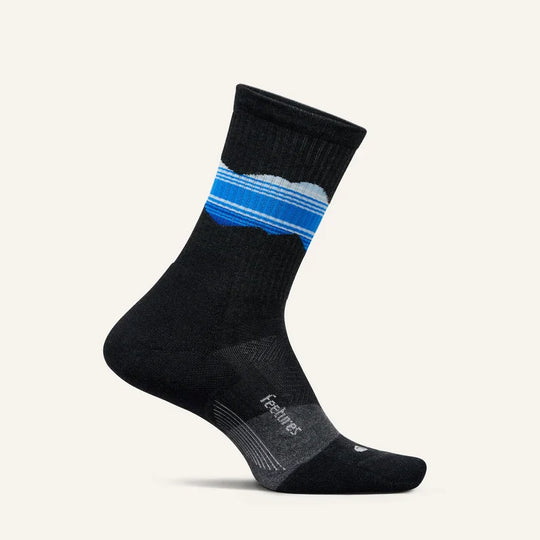 Feetures Trail Max Cushion Mini Crew Blue Ridge Charcoal