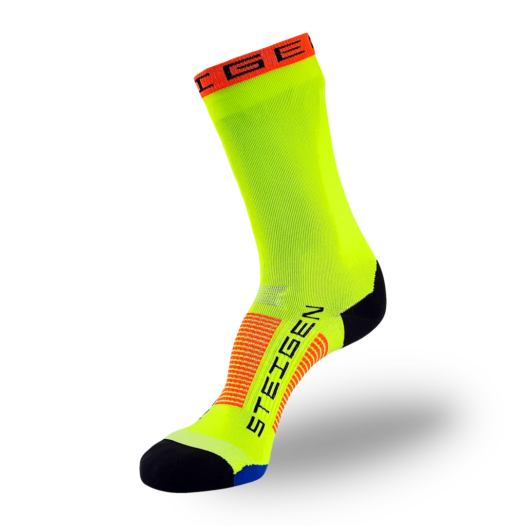 Steigen Fluro Yellow 3/4 Length Running Socks