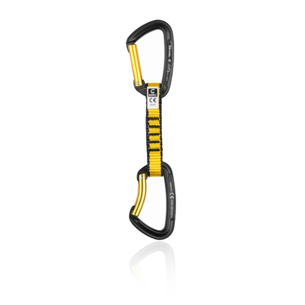 Grivel All-Round Alpha Black / Yellow Climbing Quickdraw 11 cm Six Pack