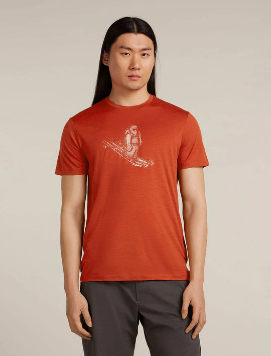 Icebreaker M Merino 150 Tech Lite SS Tee Skiing Yeti Agate