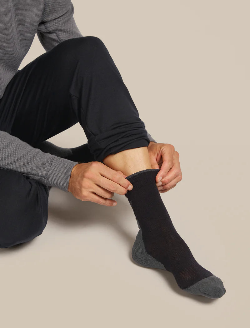 Icebreaker M Merino Hike+ Light Crew Black/Obsidian