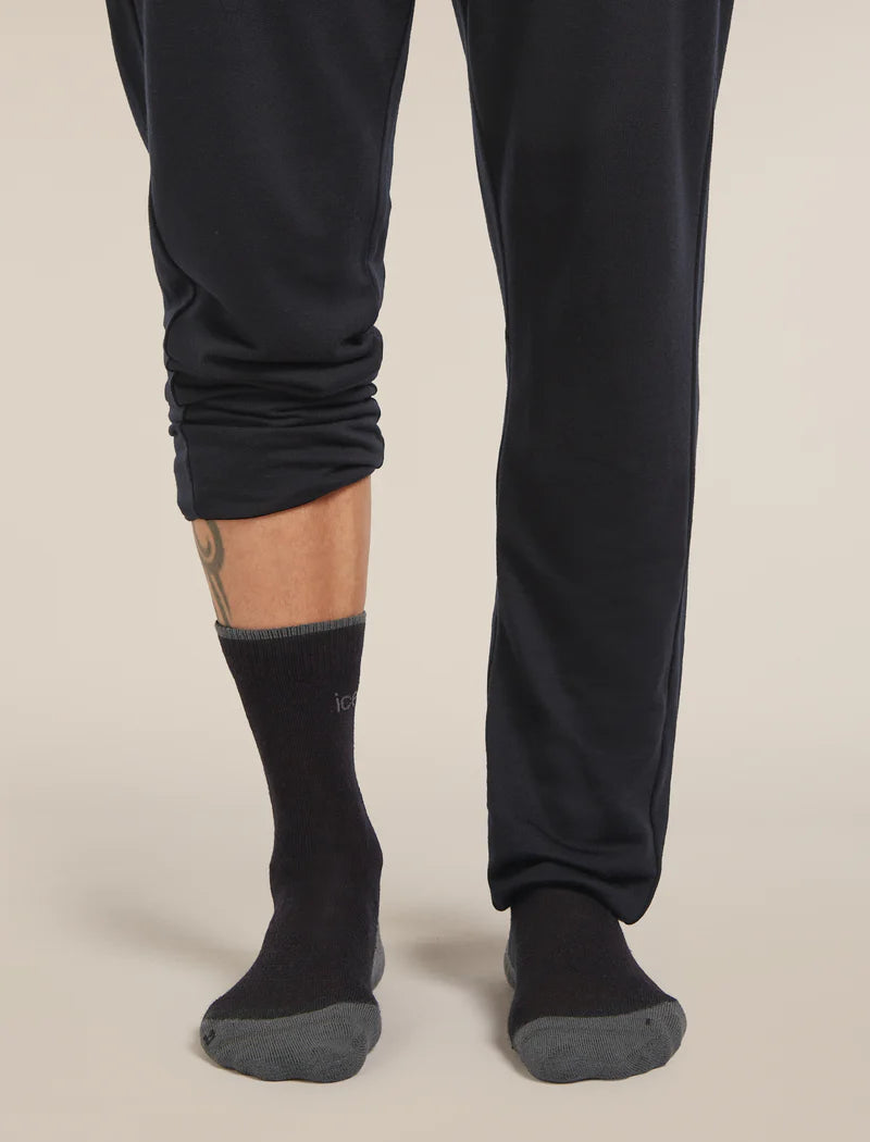 Icebreaker M Merino Hike+ Light Crew Black/Obsidian