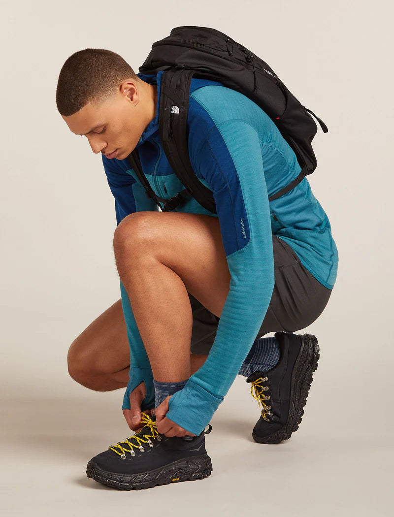 Icebreaker M Merino Blend Run+ Ultralight Crew Fusion Dye Graphite Fd/Graphite/Snow