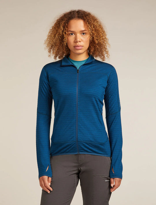 Icebreaker W 300 Merino Descender Long Sleeve Zip Jacket Atlantis