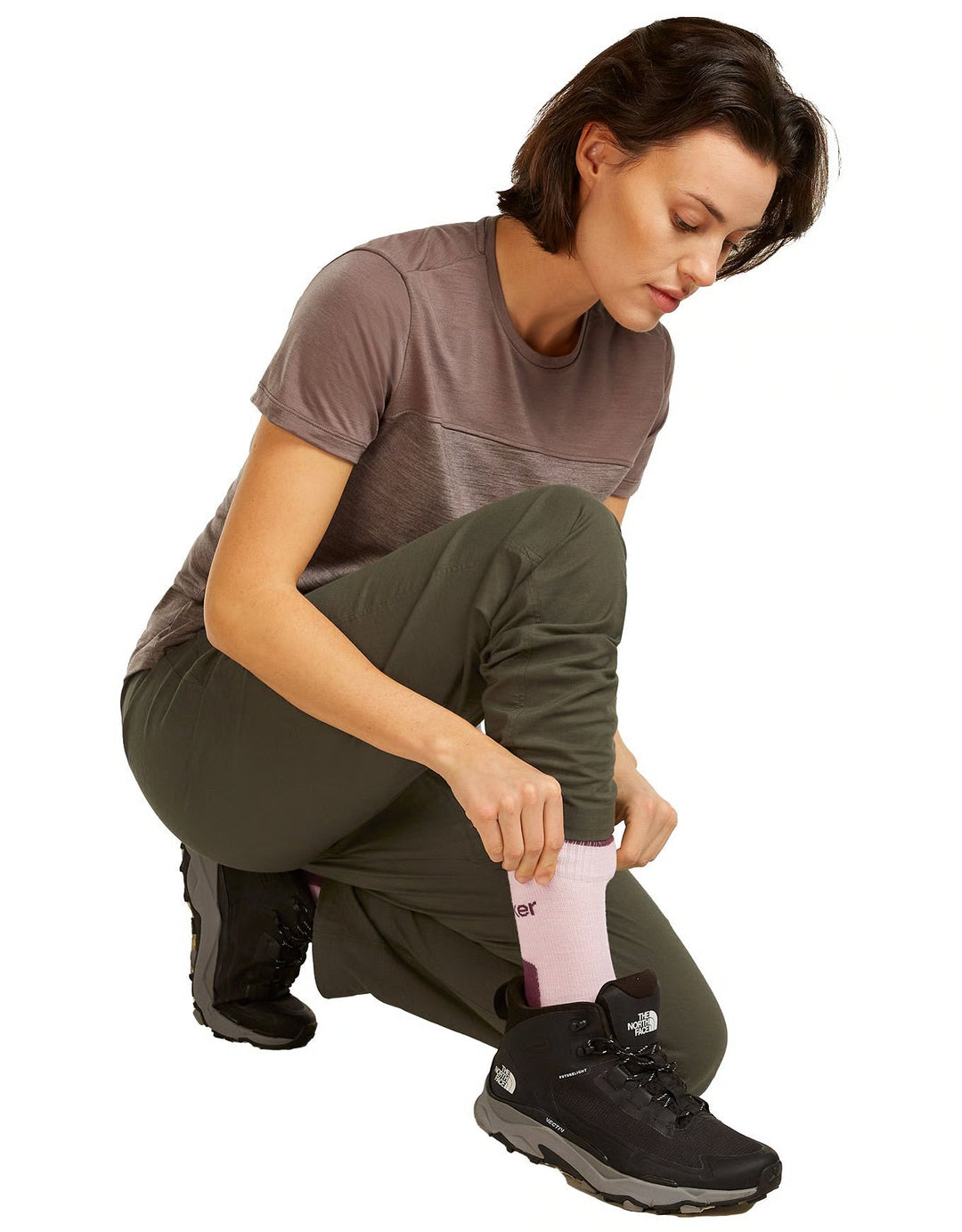 Icebreaker W Merino Hike+ Light Crew Pink Quartz/Java