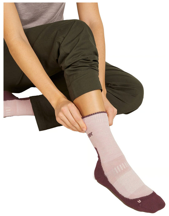 Icebreaker W Merino Hike+ Light Crew Pink Quartz/Java