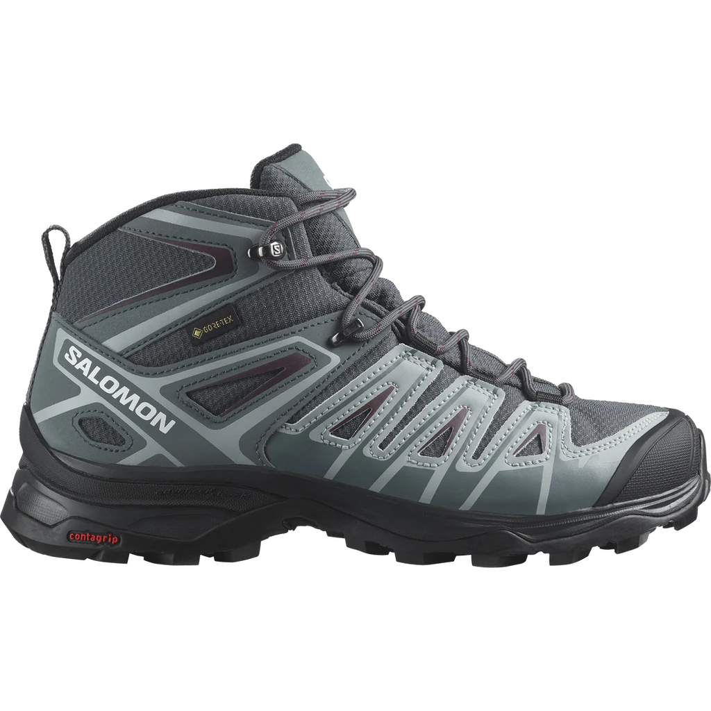 Salomon X ULTRA PIONEER MID GTX W Ebony Stormy Weather Wine Tasting Summit Gear