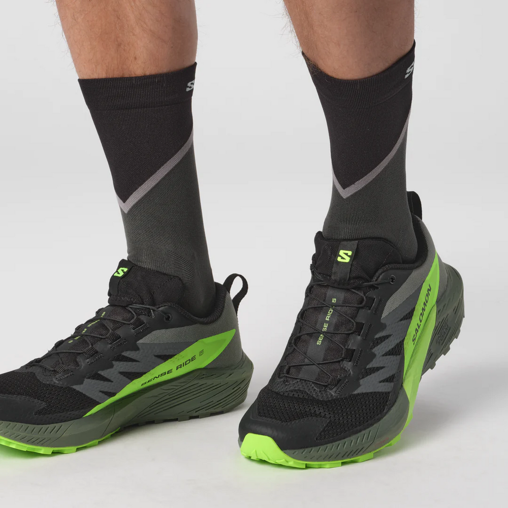 SALOMON SENSE RIDE 5 Black/Laurel Wreath/Green Gecko