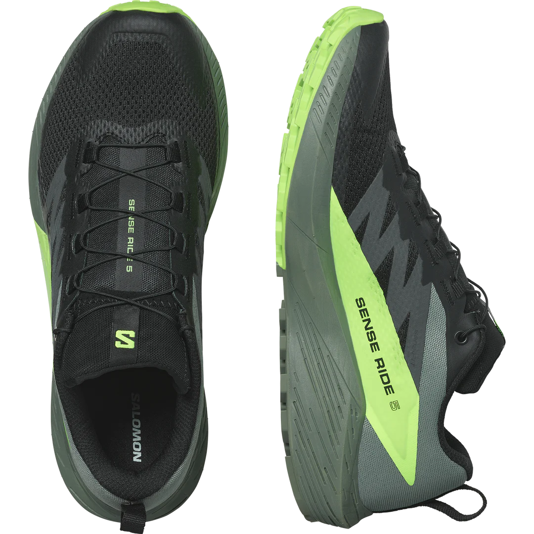 SALOMON SENSE RIDE 5 Black/Laurel Wreath/Green Gecko