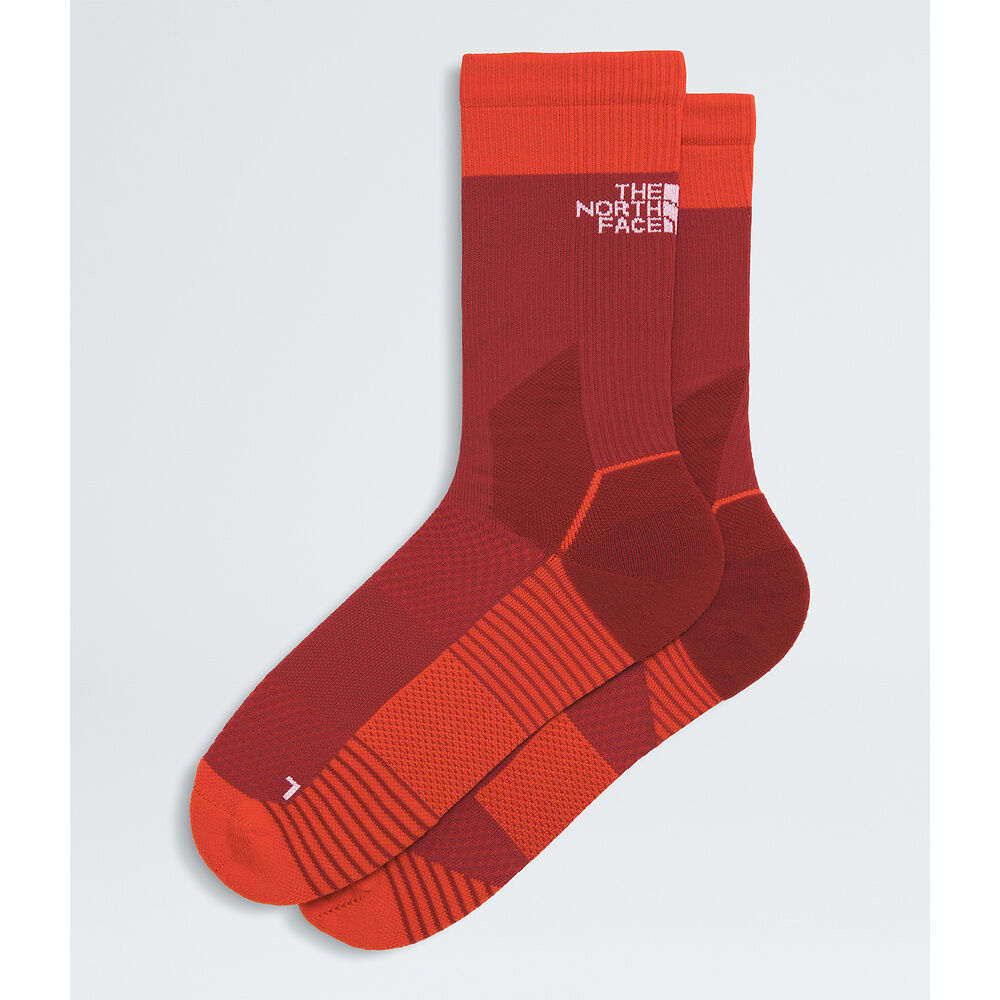 The North Face Trail Run Sock Crew Iron Clay-Lava Red
