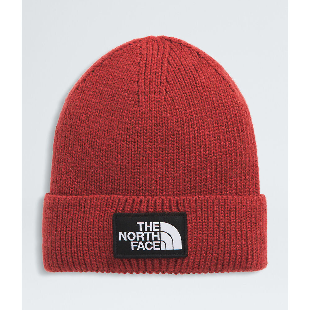 The North Face Logo Box Cuffed Beanie Iron Clay