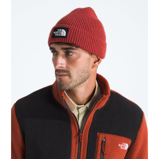 The North Face Logo Box Cuffed Beanie Iron Clay