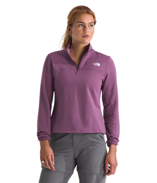 The North Face Womens Cedar Trail Grid Fleece QZ Jacket Chroma Purple