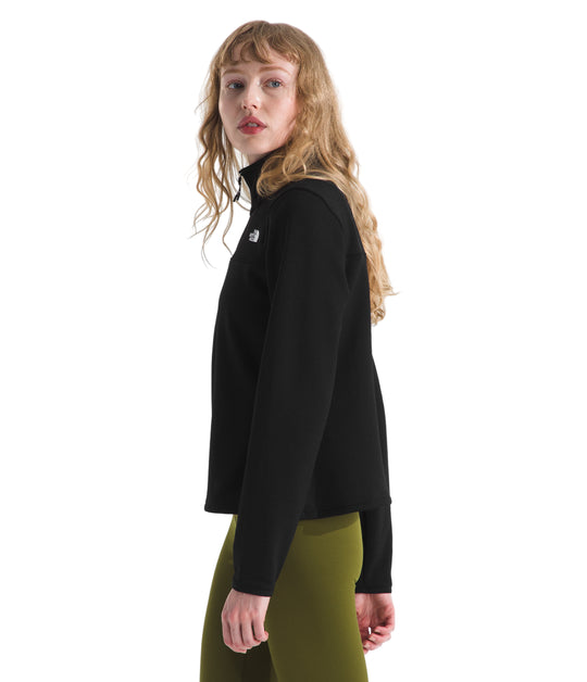 The North Face Womens Cedar Trail Grid Fleece 1/4 Zip Jacket TNF Black