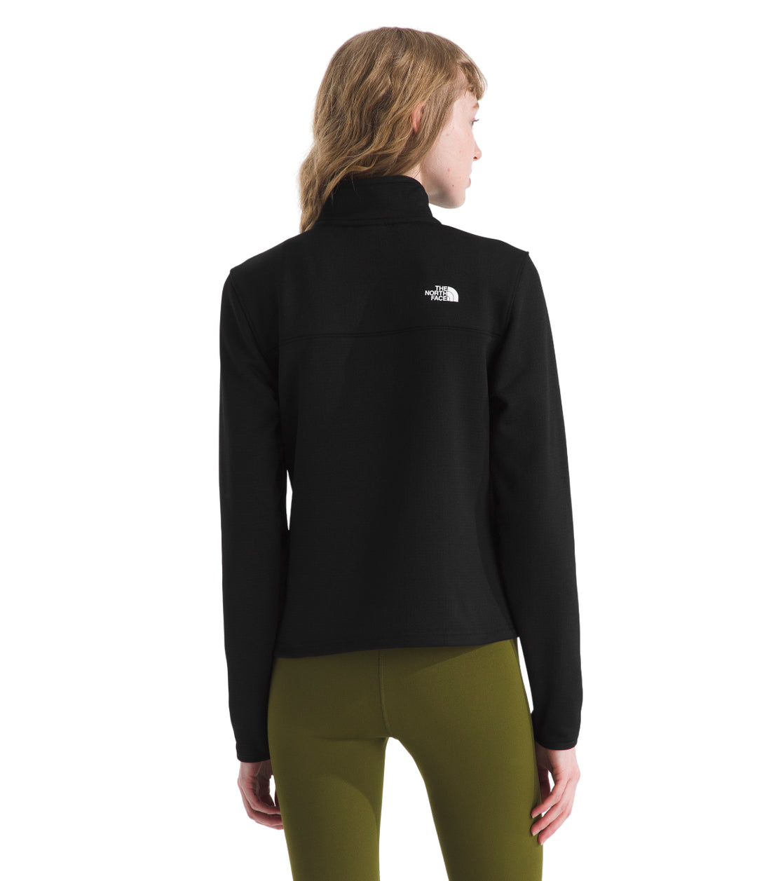 The North Face Womens Cedar Trail Grid Fleece 1/4 Zip Jacket TNF Black