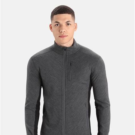 Icebreaker M 300 Merino Descender Long Sleeve Zip Jacket Black