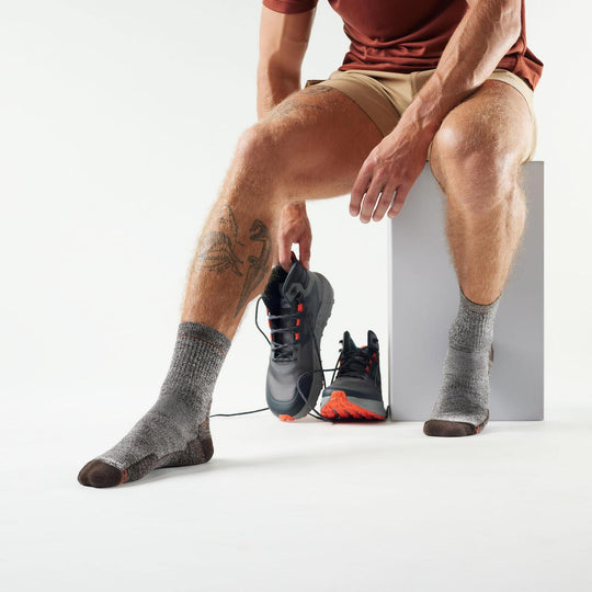 Smartwool Hike Light Cushion Mid Crew Socks Ash-Charcoal