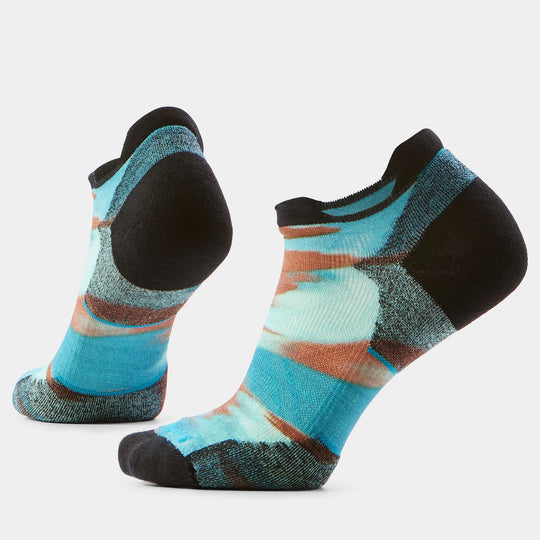 Smartwool W Run Targeted Cushion Brushed Print Low Ankle Socks Nightfall Blue