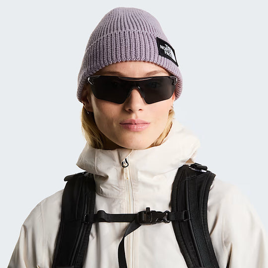 The North Face Logo Box Cuffed Beanie Transcendent Grey