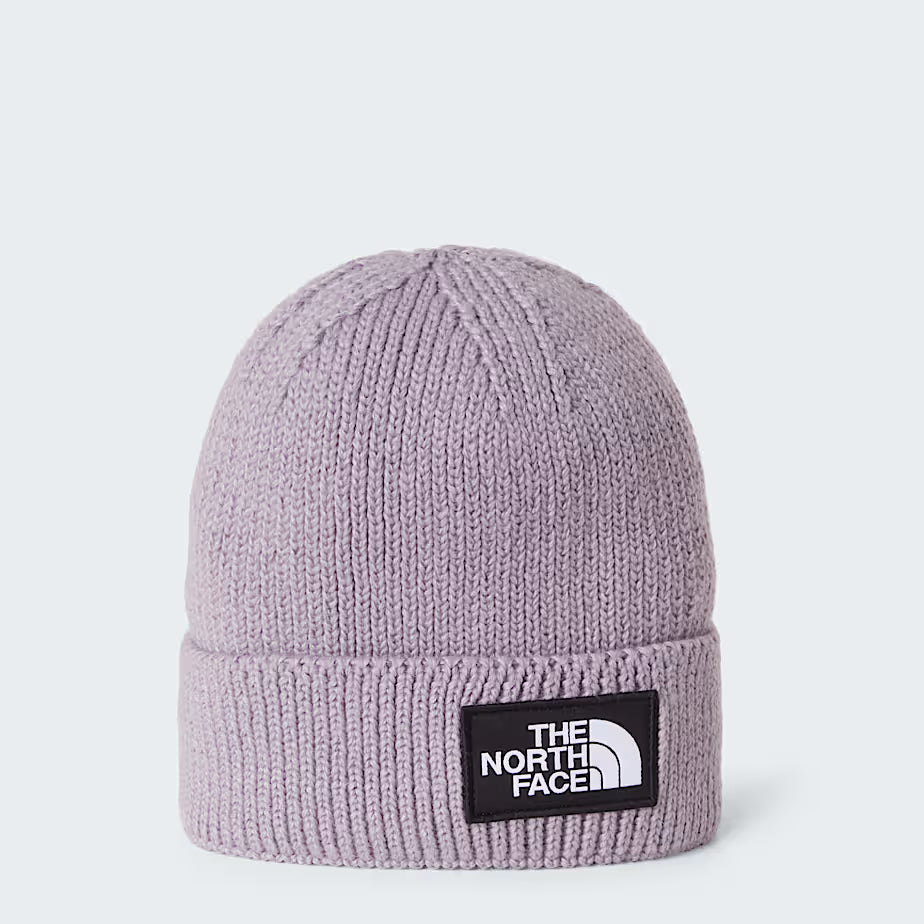 The North Face Logo Box Cuffed Beanie Transcendent Grey