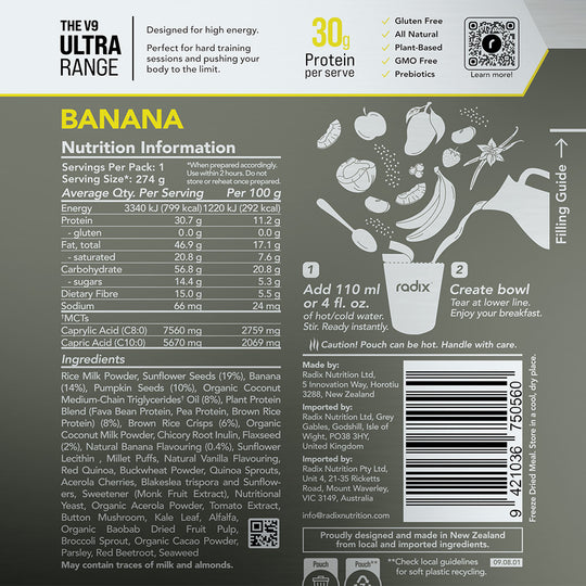 Radix Nutrition ULTRA 800kcal Breakfast Meal Banana 164