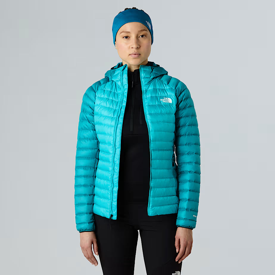 The North Face Womens Bettaforca LT Down Hooded Jacket GALACTIC BLUE-DEEP TEAL