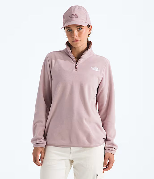 The North Face Womens Glacier Fleece QZ Jacket METAL PINK