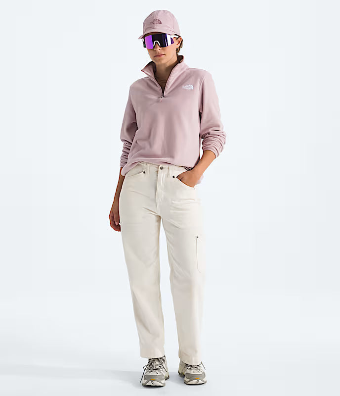 The North Face Womens Glacier Fleece QZ Jacket METAL PINK