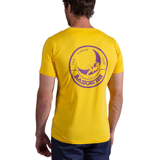 La Sportiva Climbing on the Moon T-Shirt W Viola/Giallo