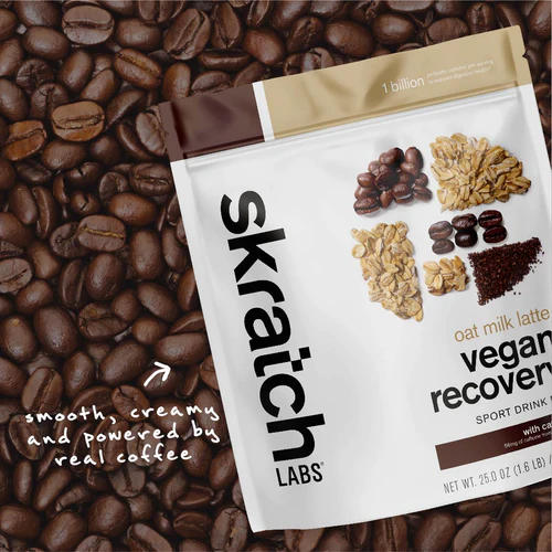 Skratch Vegan Recovery Sport Drink Mix Oat Milk Latte 708g 12-serving resealable