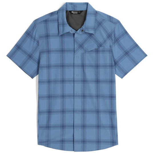 Outdoor Research Men Astroman Short Sleeve Sun Shirt Olympic Plaid