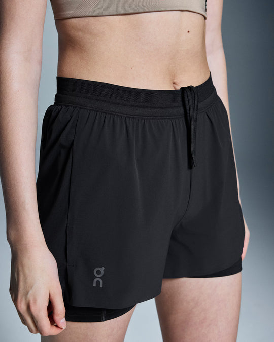 On 3" Performance 2/1 Shorts Acai Black
