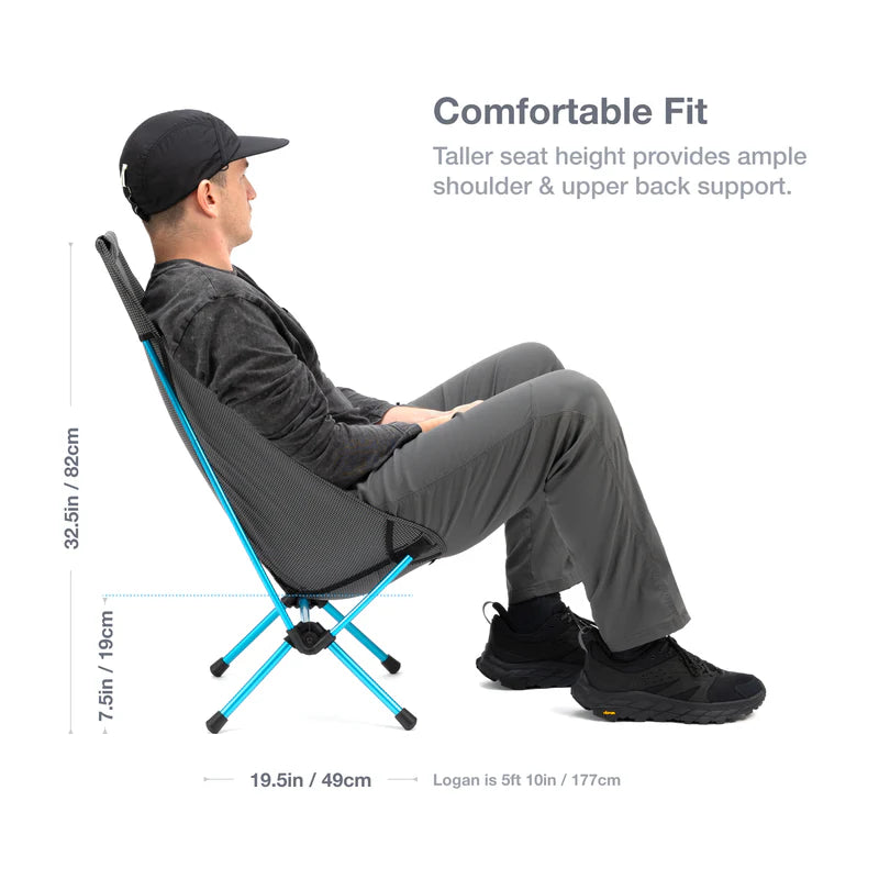Helinox Chair Zero Highback Black Cyan Blue