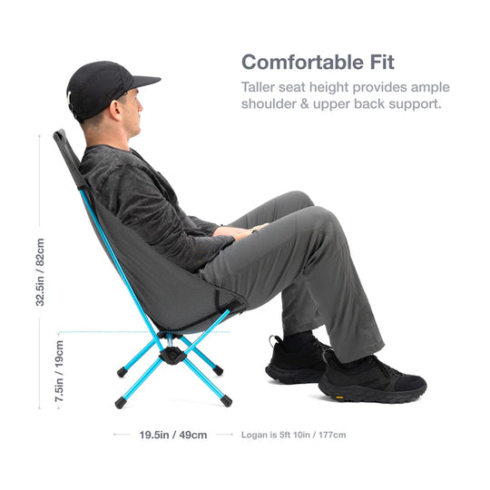 Helinox Chair Zero Highback Black Cyan Blue