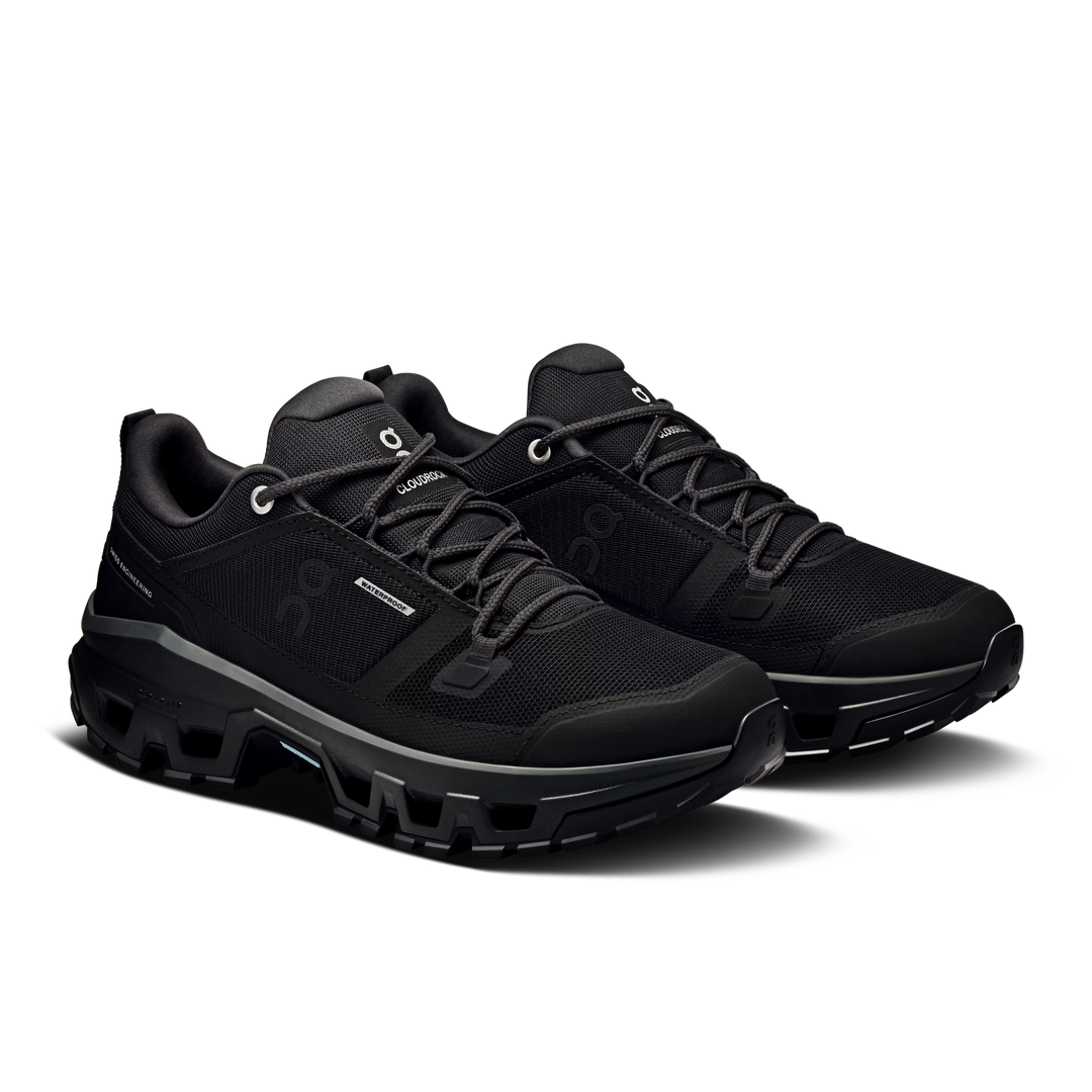 On Cloudrock Low WP Womens Hiking Shoe Black