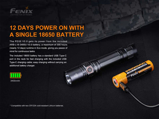 Fenix PD35R V3.0 Luminus SFT40 LED Flashlight (black)