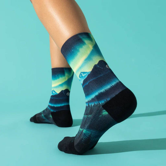 Feetures Elite Light Cushion Mini Crew Aurora Glow