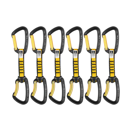 Grivel All-Round Alpha Black / Yellow Climbing Quickdraw 11 cm Six Pack