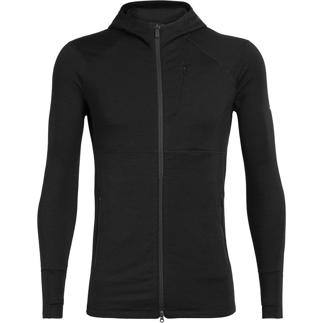 Icebreaker Mens Quantum II LS Zip Hood Black