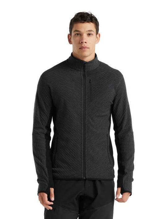 Icebreaker M Descender LS Zip Jet Heather/Black