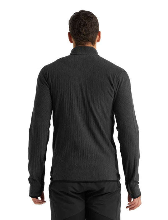 Icebreaker M Descender LS Zip Jet Heather/Black
