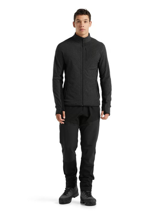 Icebreaker M Descender LS Zip Jet Heather/Black