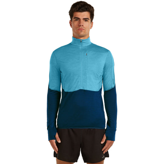 Icebreaker M Merino Blend 200 RealFleece Descender LS Half Zip Arctic/Atlantis/Cb