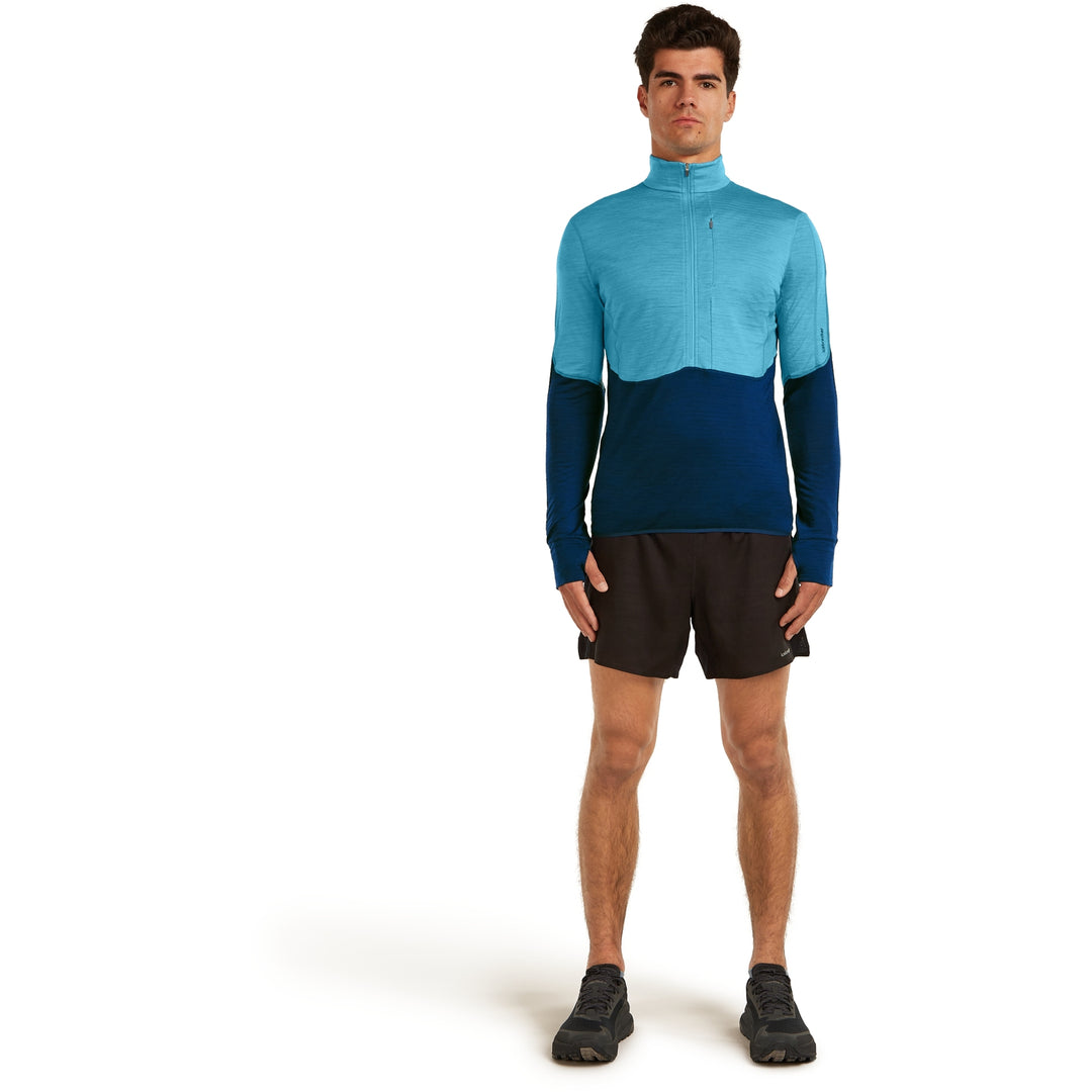 Icebreaker M Merino Blend 200 RealFleece Descender LS Half Zip Arctic/Atlantis/Cb
