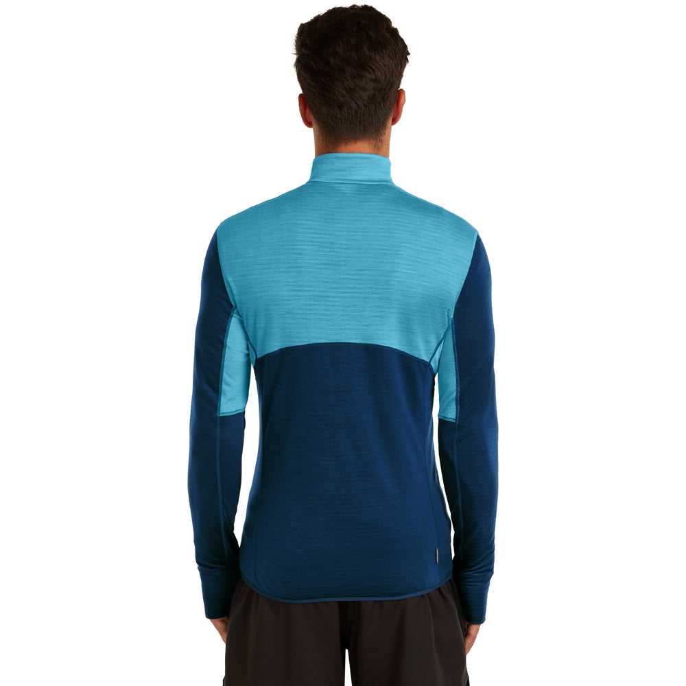 Icebreaker M Merino Blend 200 RealFleece Descender LS Half Zip Arctic/Atlantis/Cb