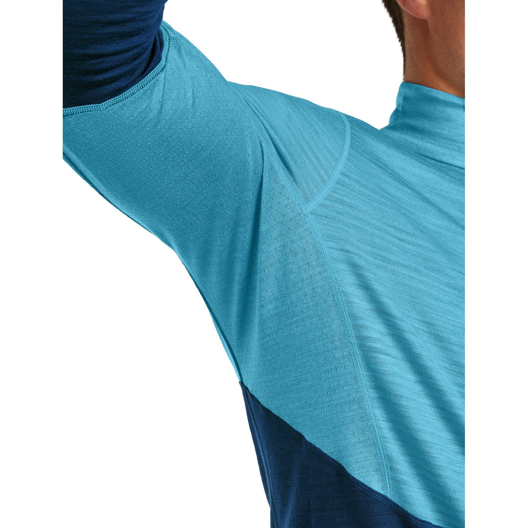 Icebreaker M Merino Blend 200 RealFleece Descender LS Half Zip Arctic/Atlantis/Cb