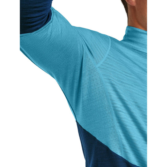Icebreaker M Merino Blend 200 RealFleece Descender LS Half Zip Arctic/Atlantis/Cb