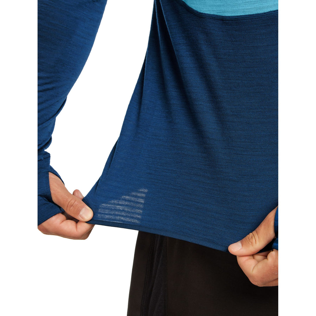 Icebreaker M Merino Blend 200 RealFleece Descender LS Half Zip Arctic/Atlantis/Cb